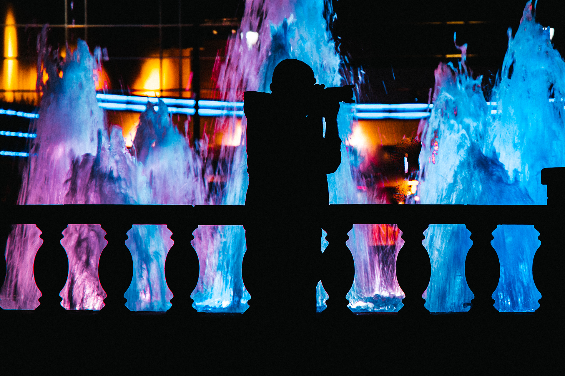 Cameraman in a Fountain